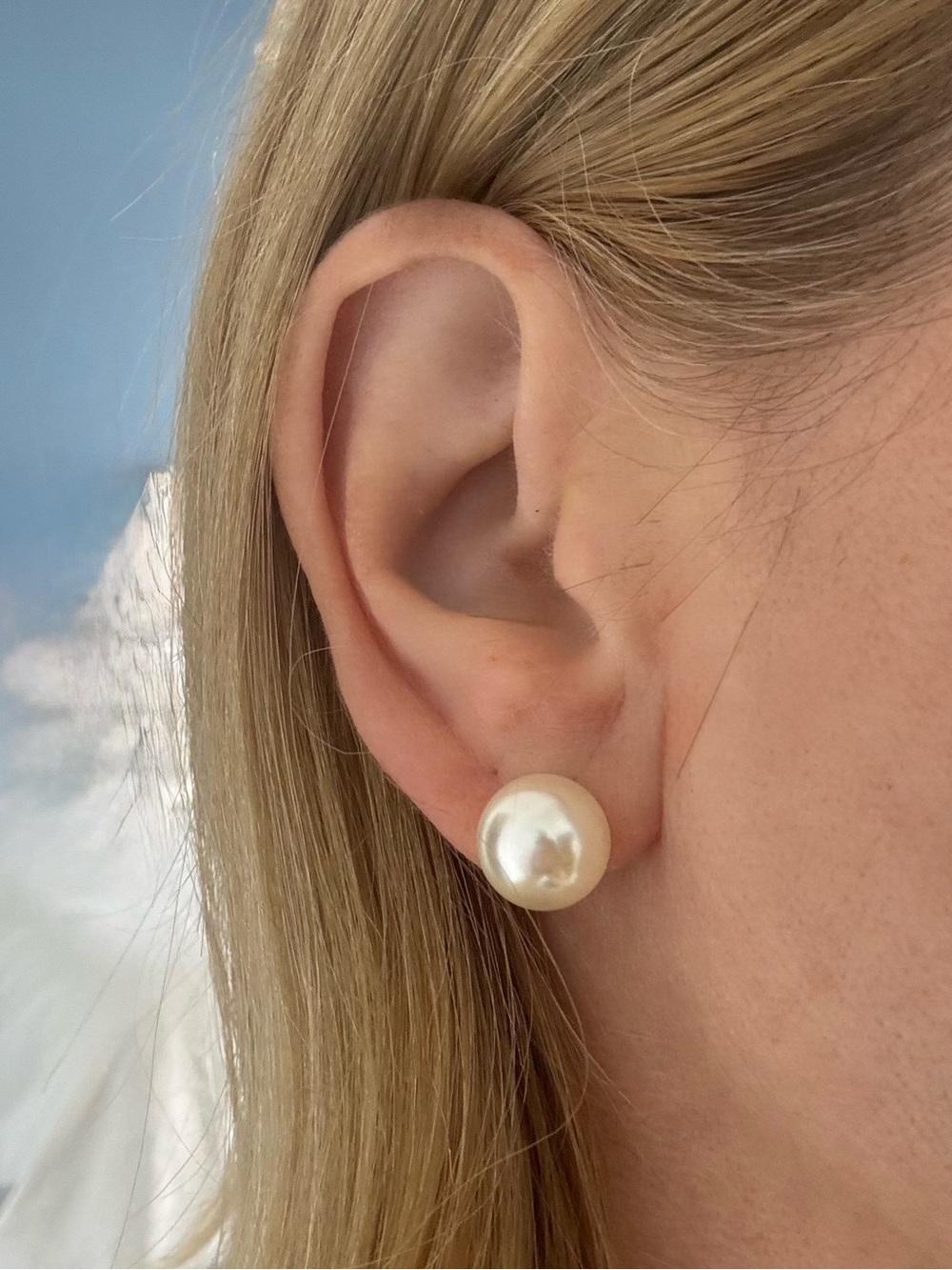 Classic Pearl Stud Earrings - Ivory Pearl